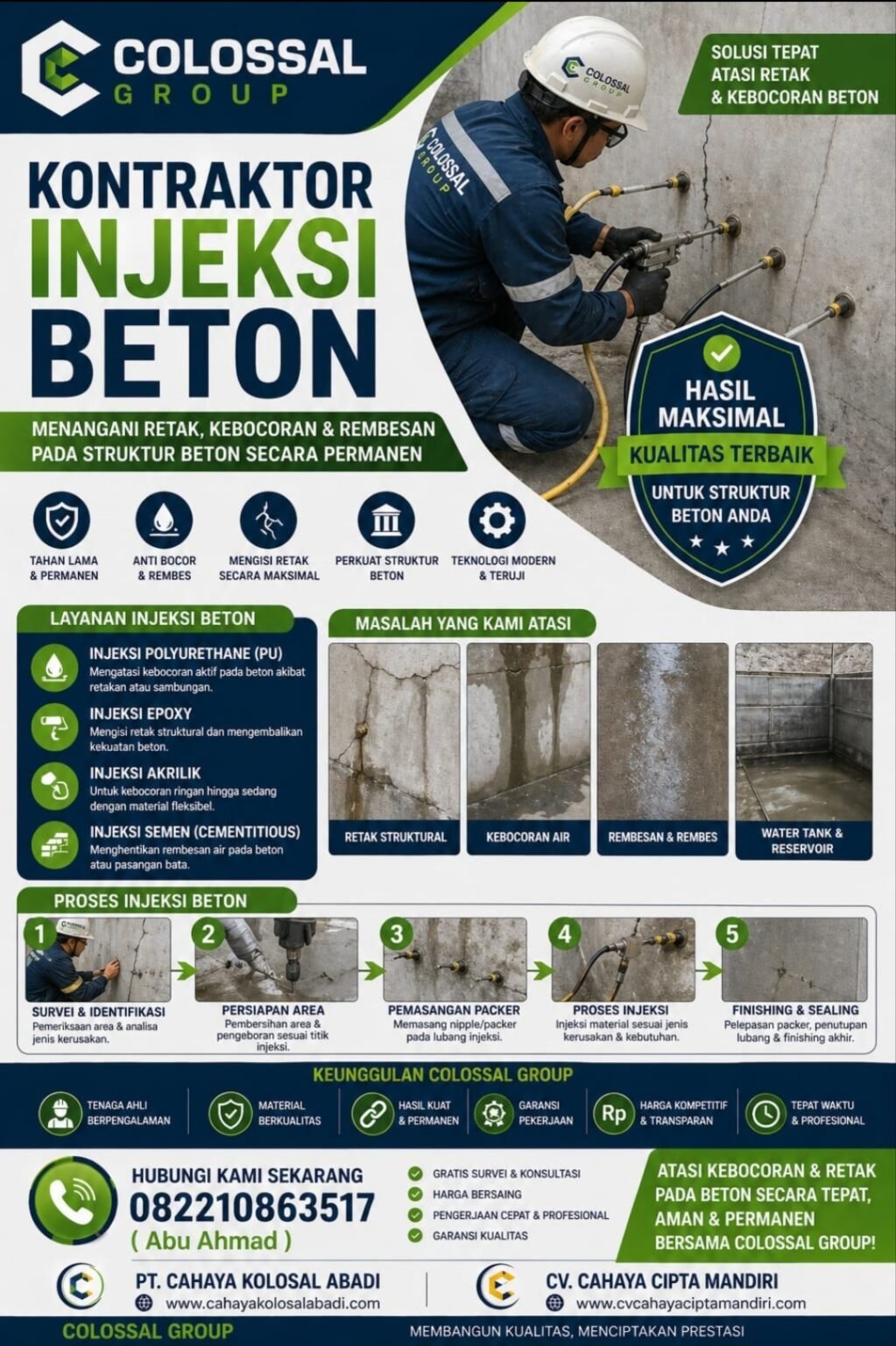 Jasa Injeksi Beton Jawa Barat 2026 Solusi Perbaikan Keretakan dan Kebocoran Profesional